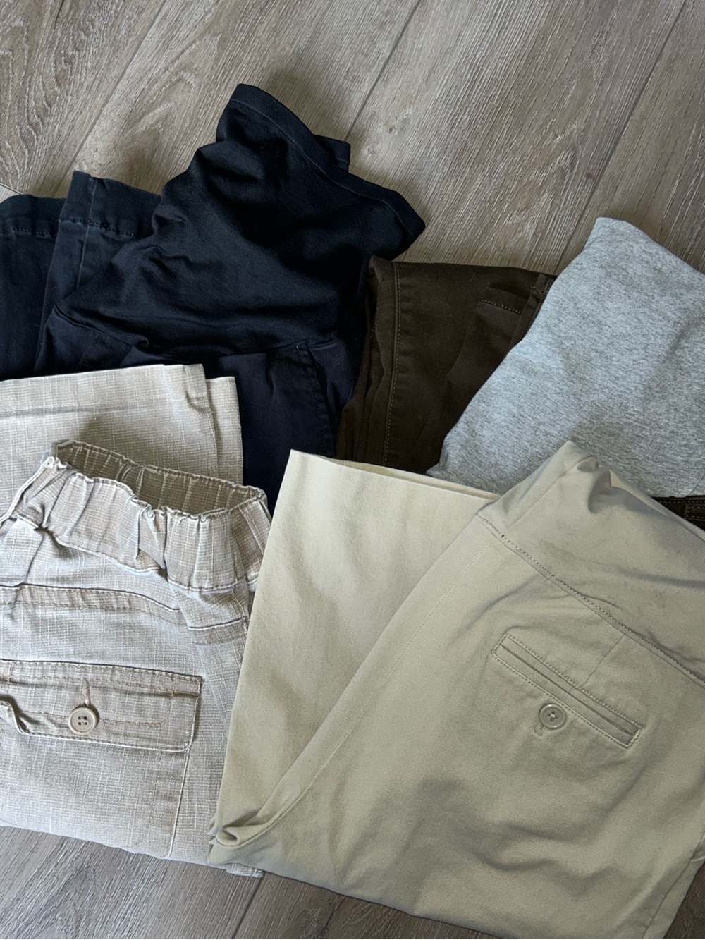 Maternity Work Pant Lot - Size Small - Black, Tan, Khaki and Light Beige